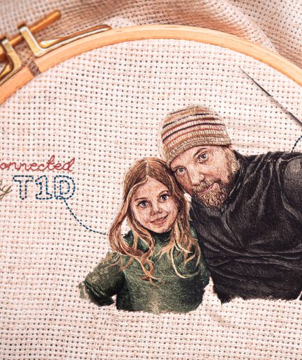 Embroidery, Father and sister - USA